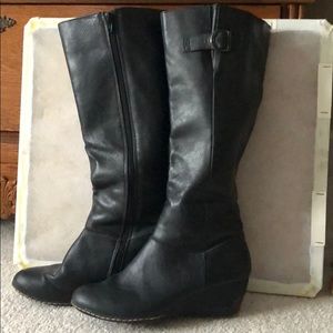 Euro soft black wide calf boots